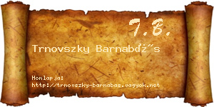 Trnovszky Barnabás névjegykártya